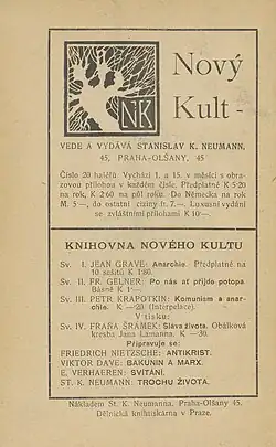 Nový kult (inzerát, 1903)
