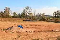 pohled na výstavbu Nového rybníka u Krupína