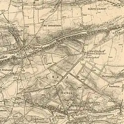 Nová Hospoda na mapě 3. vojenského mapování z roku 1936