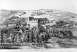 Nuselská usedlost od jihu (lept cca 1790, Archiv hl. m. Prahy)