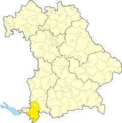 Zemský okres Oberallgäu na mapě Bavorska