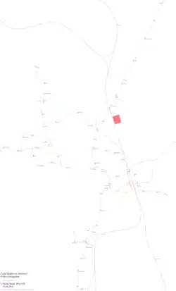 Schéma trolejbusových tratí v Českých Budějovicích v roce 2014