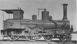 Lokomotiva ÖNWB Id 100 (StEG 1792/84), později 301.17 kkStB a 252.015 ČSD, tovární snímek (1884)