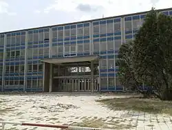 OP Prostějov - budova v den demolice 2014