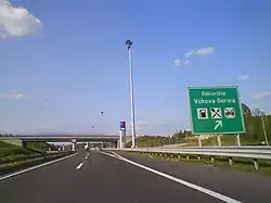 Značka upozorňující na stejnojmennou odpočívku na dálnici A1