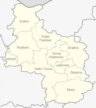 Obština Suchindol na mapě