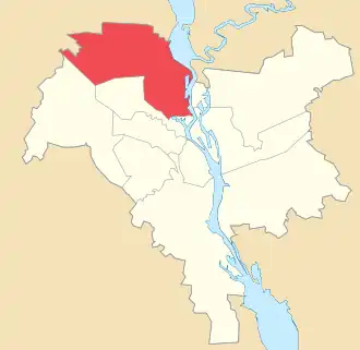 Poloha rajónu v Kyjevě