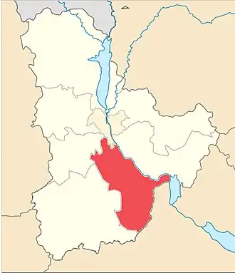 Poloha rajónu v Kyjevské oblasti