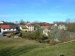 Pohled na centrální část obce Ohrobec