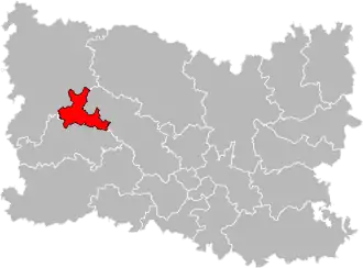 Kanton na mapě departementu Oise