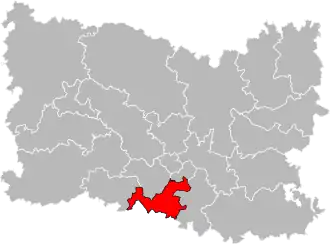 Kanton na mapě departementu Oise