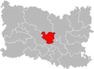 Kanton na mapě departementu Oise