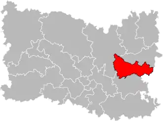 Kanton na mapě departementu Oise