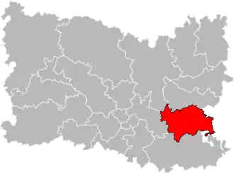 Kanton na mapě departementu Oise