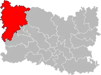 Kanton na mapě departementu Oise