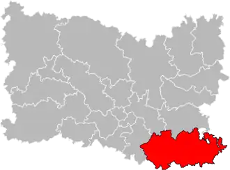 Kanton na mapě departementu Oise