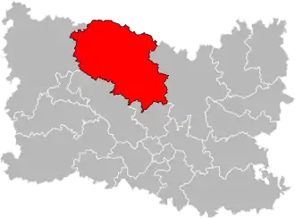 Kanton na mapě departementu Oise