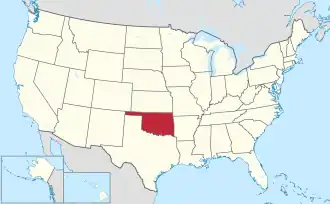 Oklahoma na mapě USA