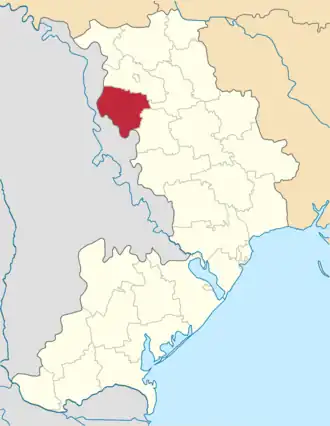 Poloha rajónu v Oděské oblasti