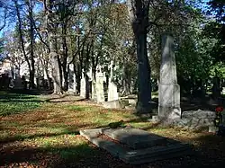 Olšanské hřbitovy na podzim