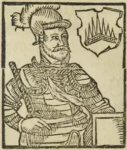 Oldřich Trnavský z Boskovic (kresba B. Paprockého, Zrcadlo slavného Markrabství moravského, 1593)