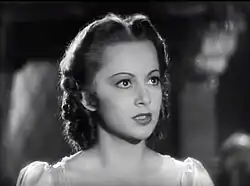 Vítězná herečka Olivia de Havilland (záběr z filmu Captain Blood)
