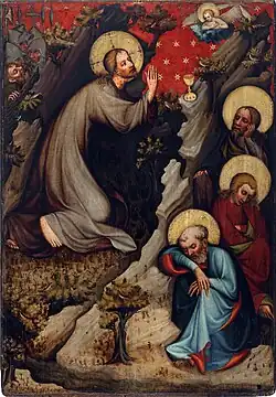 Mistr třeboňský, Kristus na hoře Olivetské (kolem 1380)