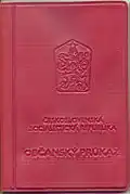 Titulní strana občanského průkazu vzor 77