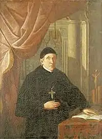 Obraz opata Amanda Streera ve farním kostele v Městě Touškově