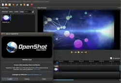 Okno videoeditoru OpenShot