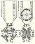 Důstojnická (IV.) třída řádu s rozetou na stuze