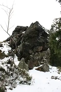 Skalní útvar na vrcholu Bradla