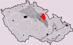 Orlická tabule na mapě Česka