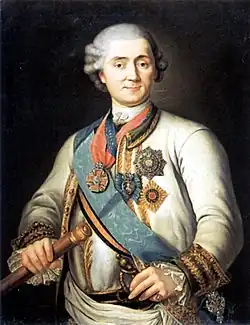 Portrét hraběte A. G. Orlova-Česmenského (1737-1807/1808) od Vigilia Eriksena z rozmezí let 1770 až 1783. Ruské národní muzeum