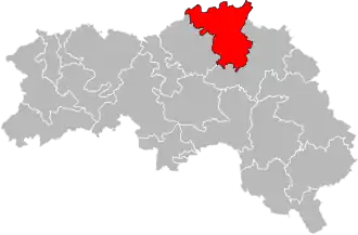 Kanton na mapě departementu Oure