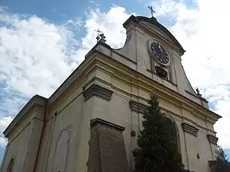 Detail kostela Nanebevzetí Panny Marie v Oseku