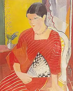 Brigitte mit rotem Kleid, 1934