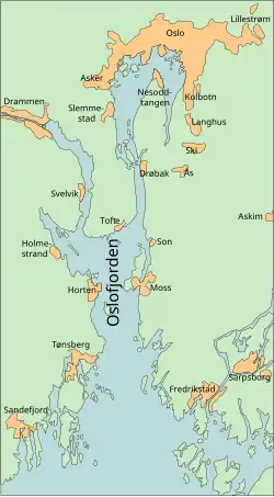 mapa Oslofjordu
