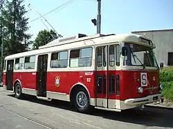 Historický trolejbus Škoda 9Tr v Ostravě