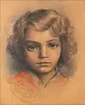 Portrét děvčete (tužka a akvarel na papíře)