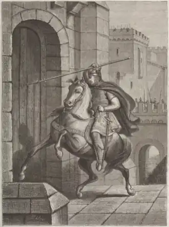 Oto II. útočí na Paříž roku 978 (francouzská illustrace A. Bélina, okolo roku 1860)