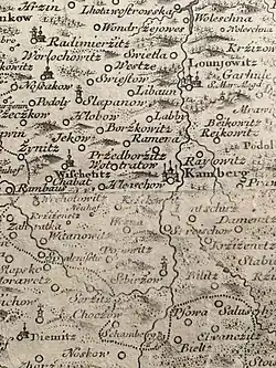 Otradov na staré mapě