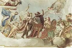 Strop zámku Náchod – vyobrazení Piccolominiho