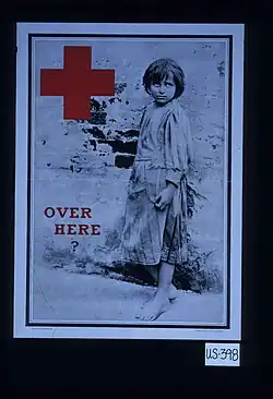 Fotografie dítěte byla v roce 1919 použita pro kampaň Amerického červeného kříže