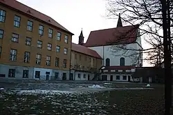 Overview of capuchin monastery in Třebíč, Czech Republic.jpg