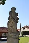Overview of statue of Saint Roch in Červená Lhota, Třebíč District.jpg