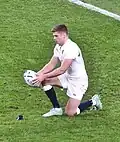 Anglický kopáč Owen Farrell v utkání mezi Anglií a Austrálií