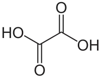 Strukturní vzorec kyseliny šťavelové