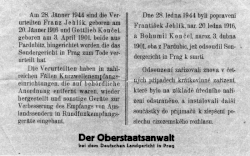 Oznámení o popravách za zdokonalení radiopřijímače pro poslech zahraničního rozhlasu