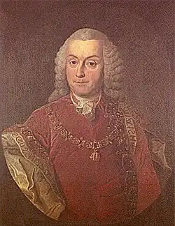 Mikuláš VIII. Pálffy z Erdődu (1710-1773) s Řádem zlatého rouna